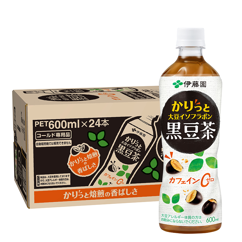 かりっと大豆イソフラボン黒豆茶 600ml ケース