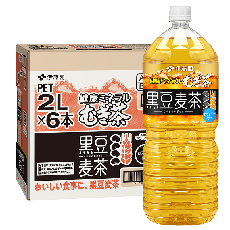 健康ミネラルむぎ茶黒豆麦茶 2L ケース